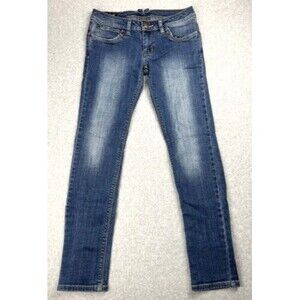 Lee Jeans Womens 27 Blue Mid Rise Slim Straight Stretch Denim